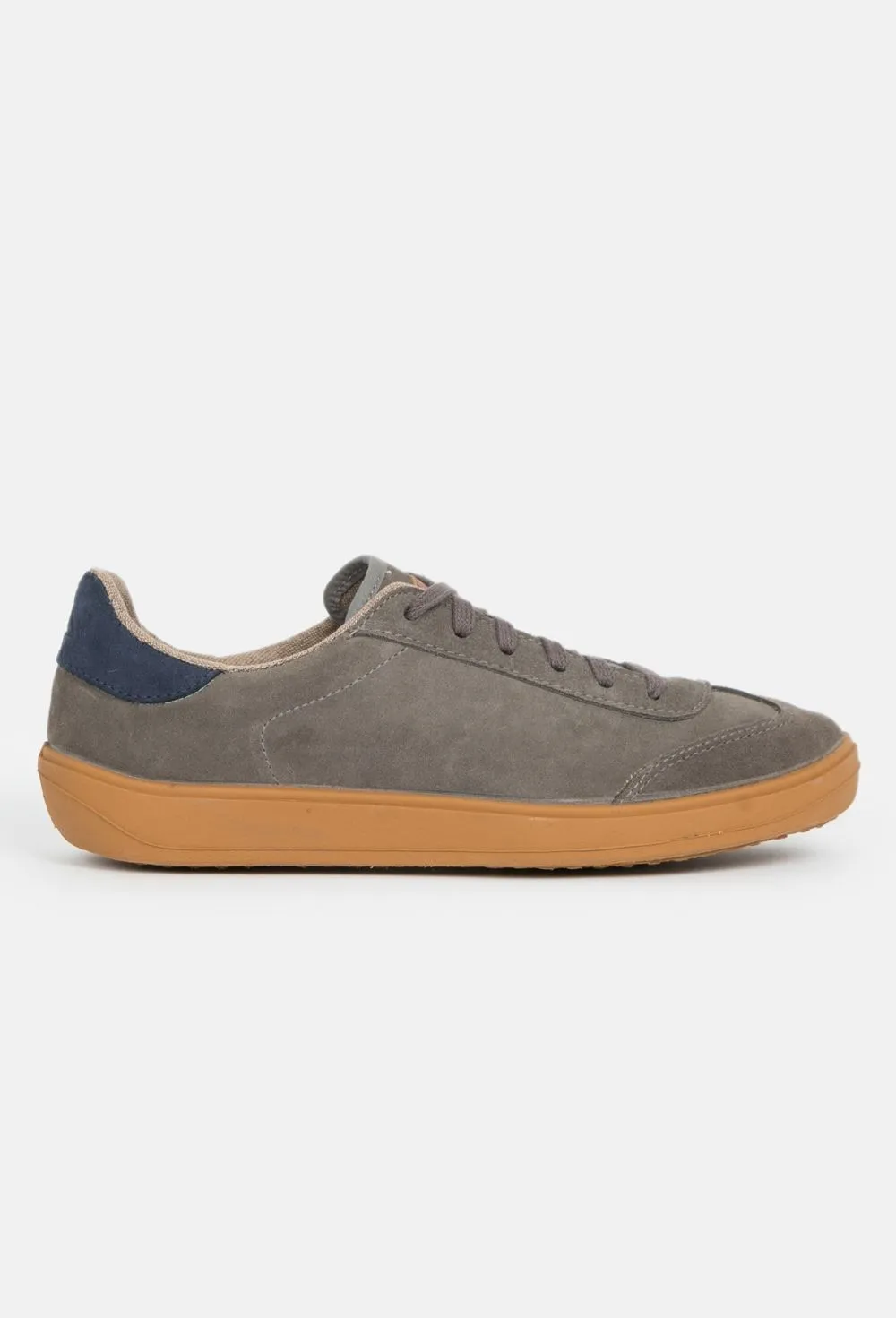 Zapatilla casual serraje bicolor gris