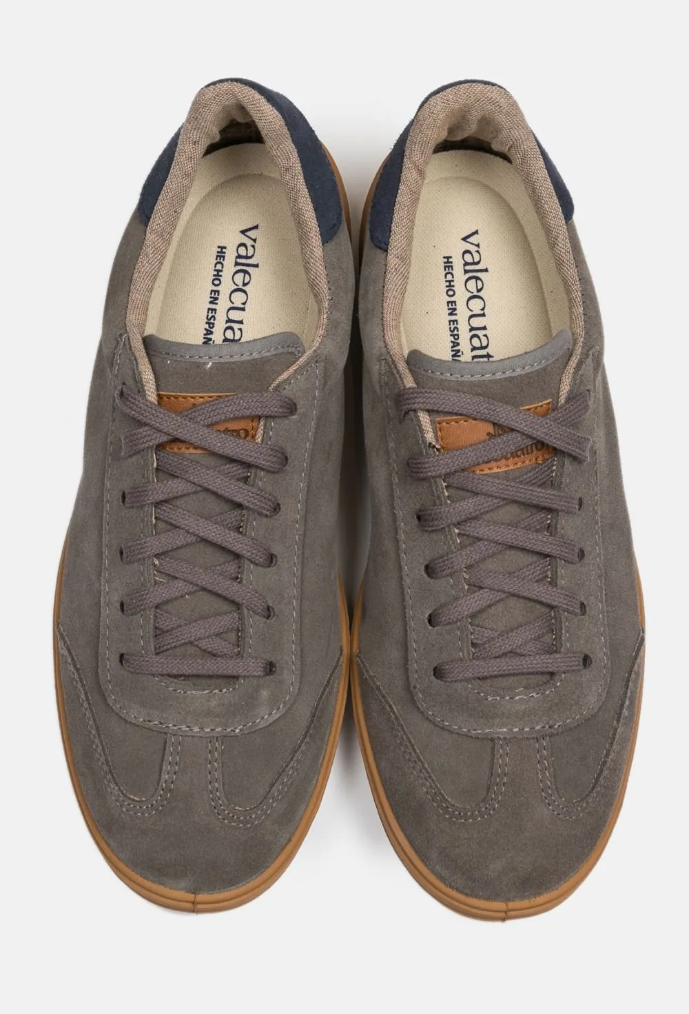 Zapatilla casual serraje bicolor gris