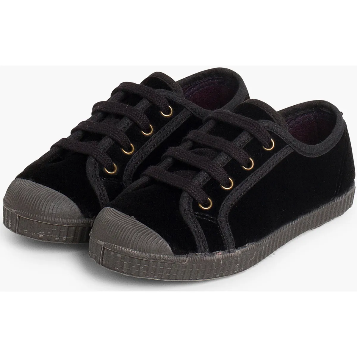 Zapatilla terciopelo con cordones
