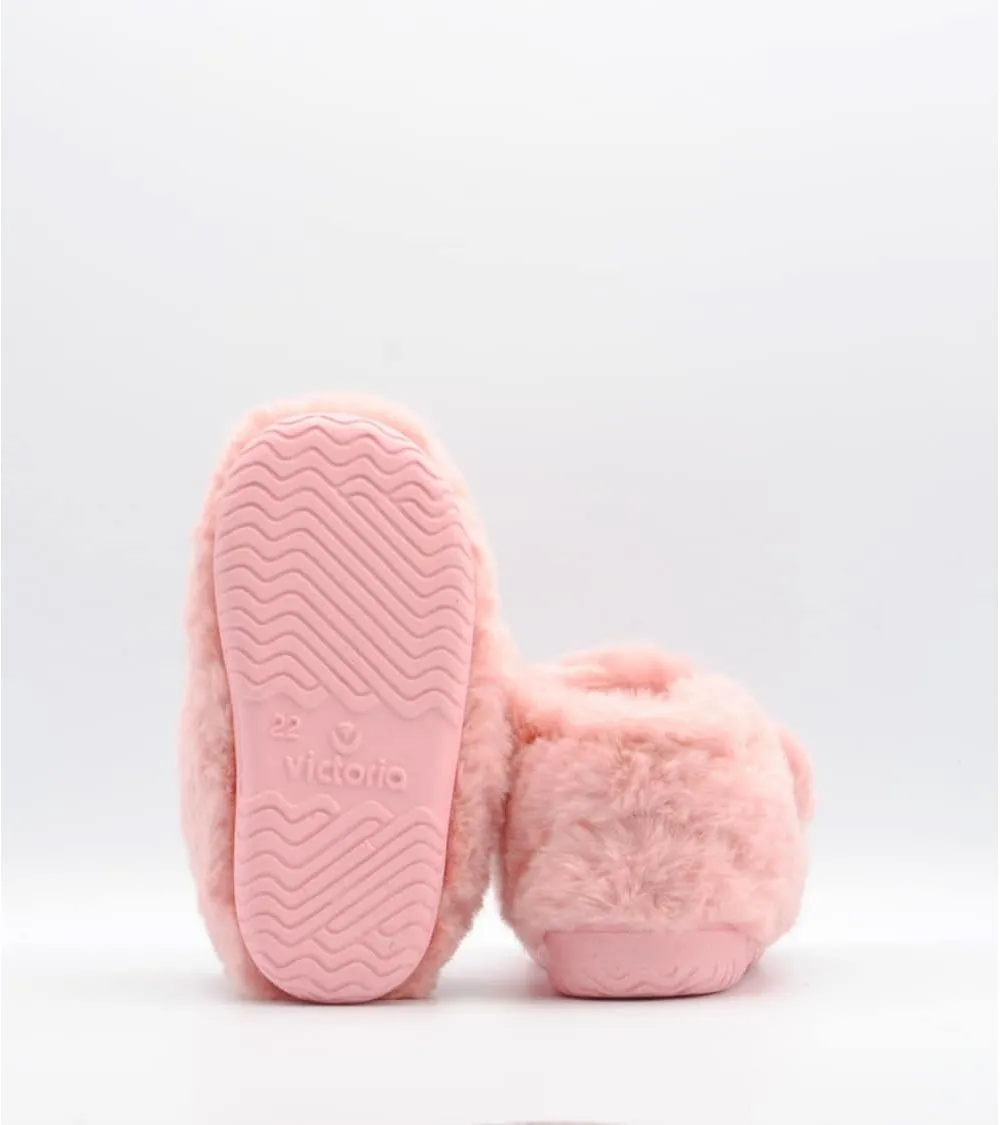 ZAPATILLAS DE CASA VICTORIA VELCRO OJALÁ PELO ROSA