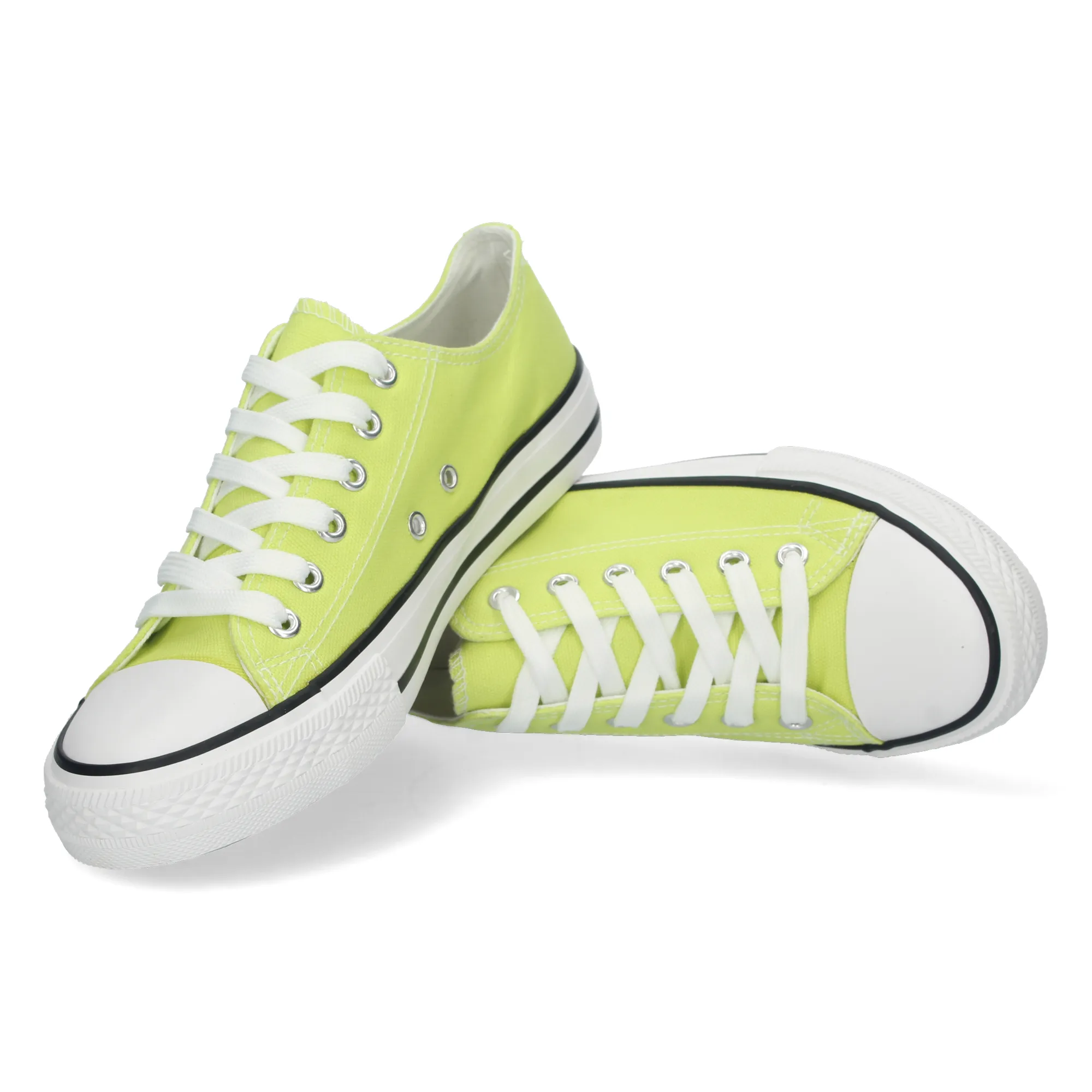 ZAPATILLAS PLANAS CóMODAS ESTILO BAMBA LONA MUJER AMARILLO FG2913
