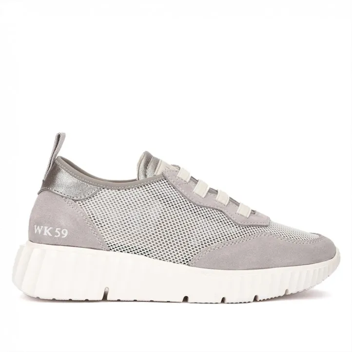 Zapatillas urban Weekend tulsa con rejilla y piel en color plata