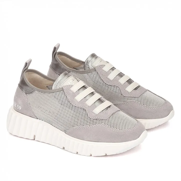 Zapatillas urban Weekend tulsa con rejilla y piel en color plata