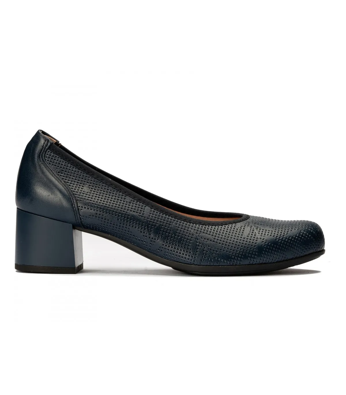 Zapato con tacón tipo salón azul marino