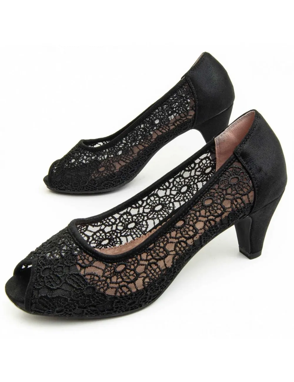 Zapato De Tacón Para Mujer.  Montevita  Unne70  92379 Negro