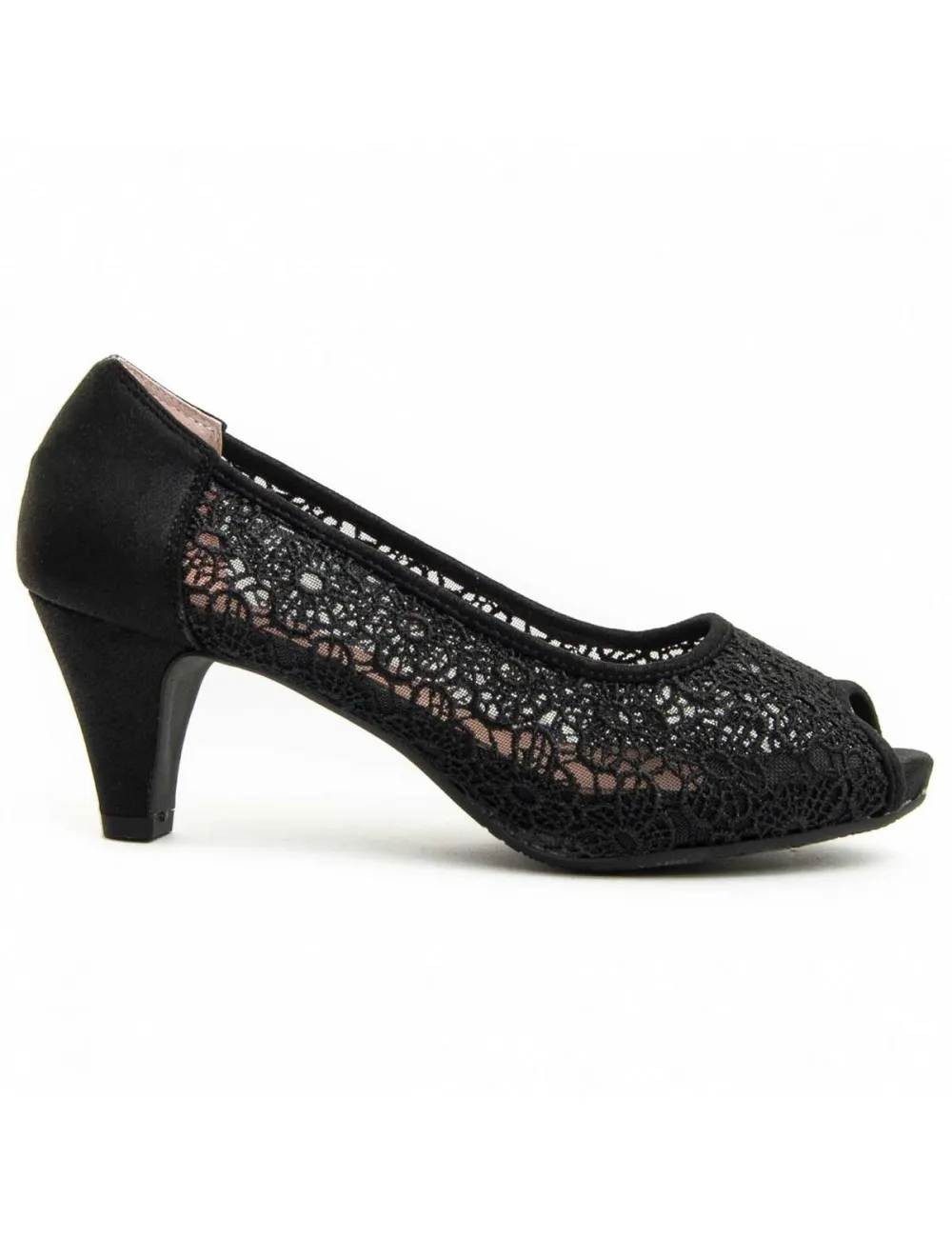 Zapato De Tacón Para Mujer.  Montevita  Unne70  92379 Negro