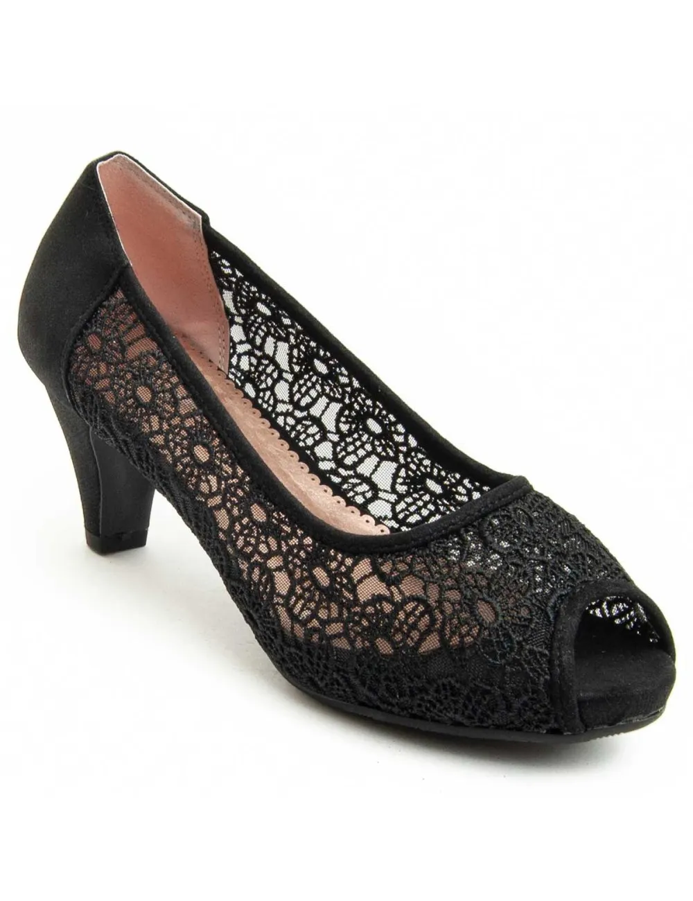 Zapato De Tacón Para Mujer.  Montevita  Unne70  92379 Negro