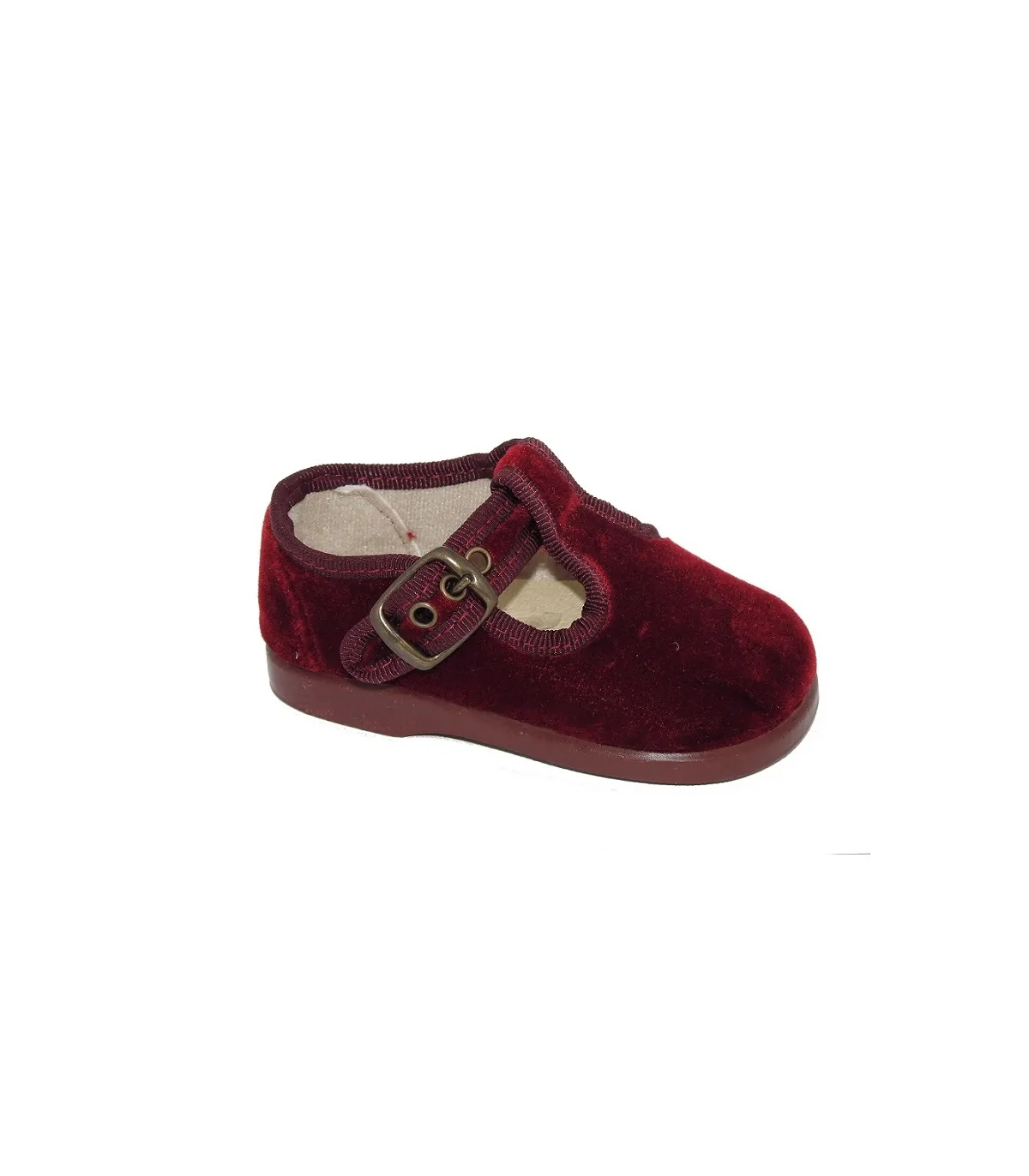 Zapato pepito terciopelo burdeos