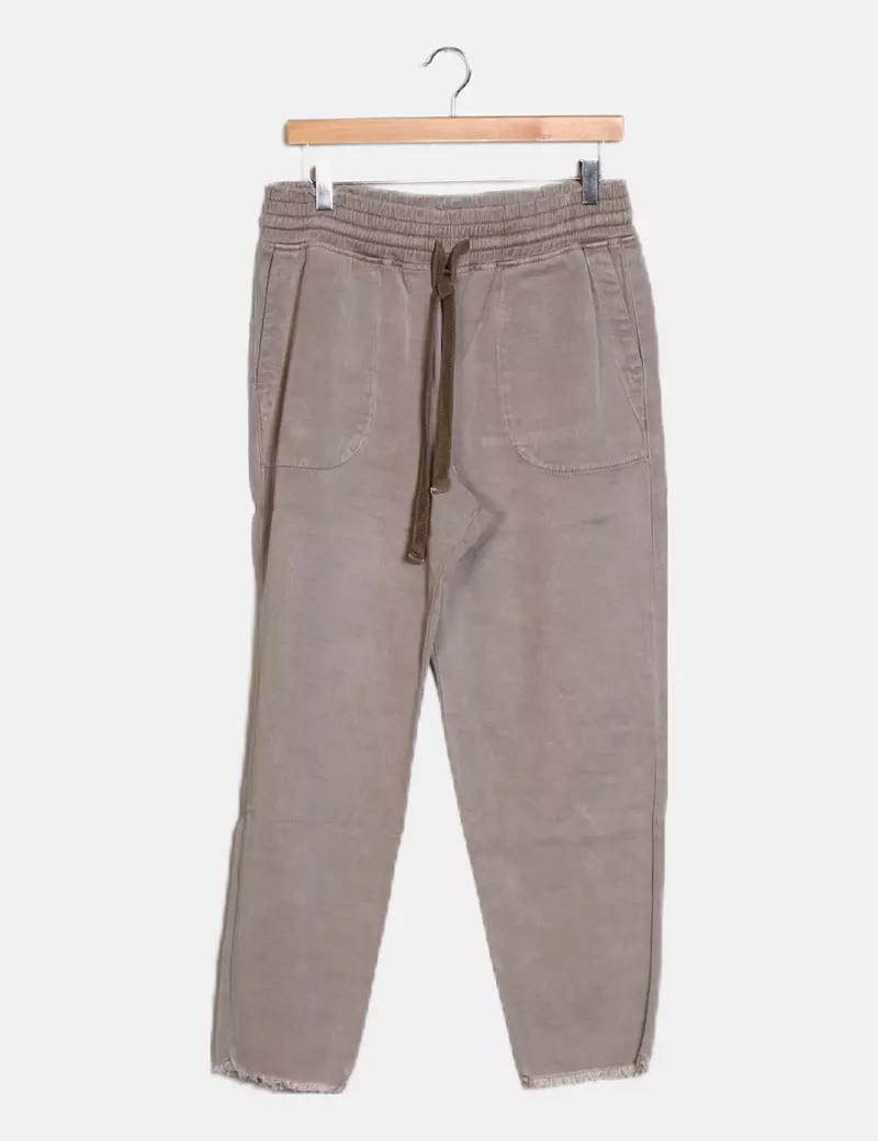 Zara Pantalón denim gris casual