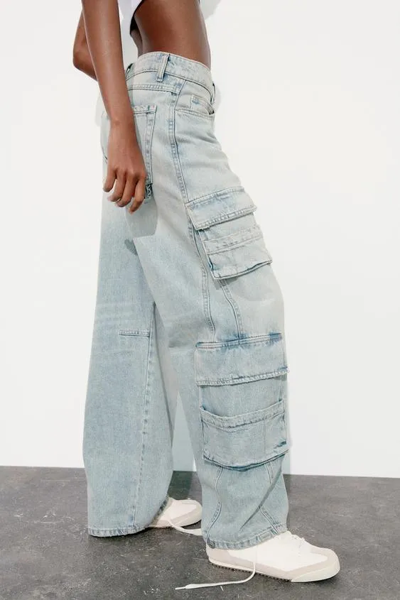 ZARA  CARGO JEANS/ MUJER