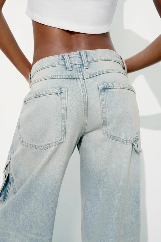 ZARA  CARGO JEANS/ MUJER