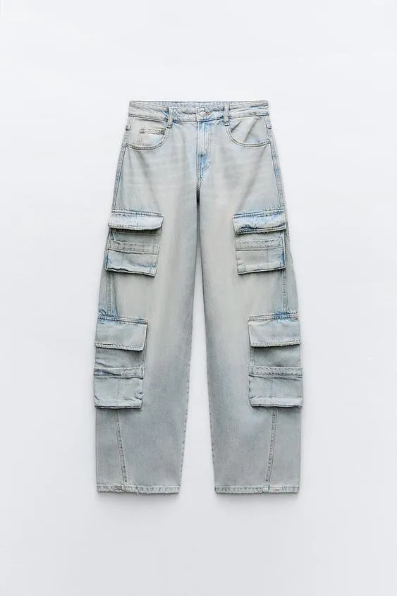 ZARA  CARGO JEANS/ MUJER