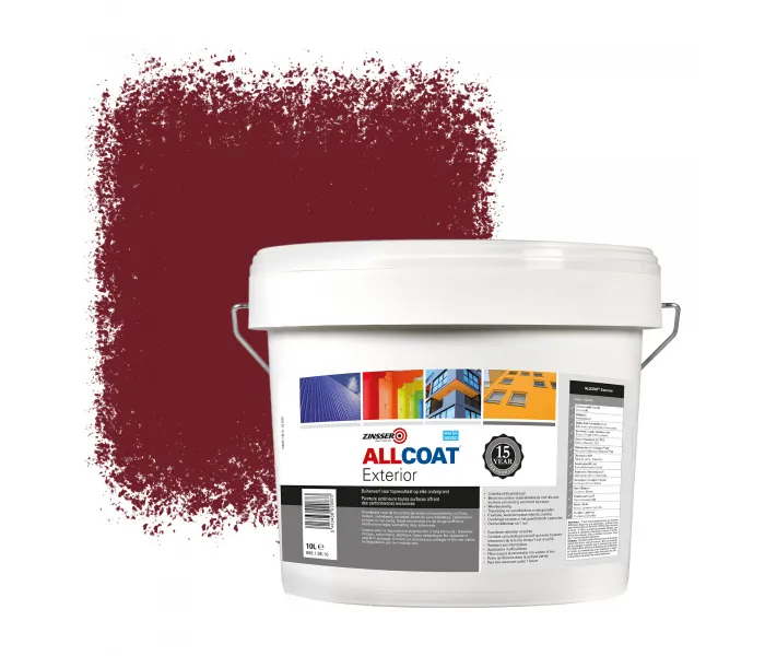 ZINSSER ALLCOAT PINTURA EXTERIOR PARA PAREDES RAL 3004 ROJO PúRPURA  10 LITRO