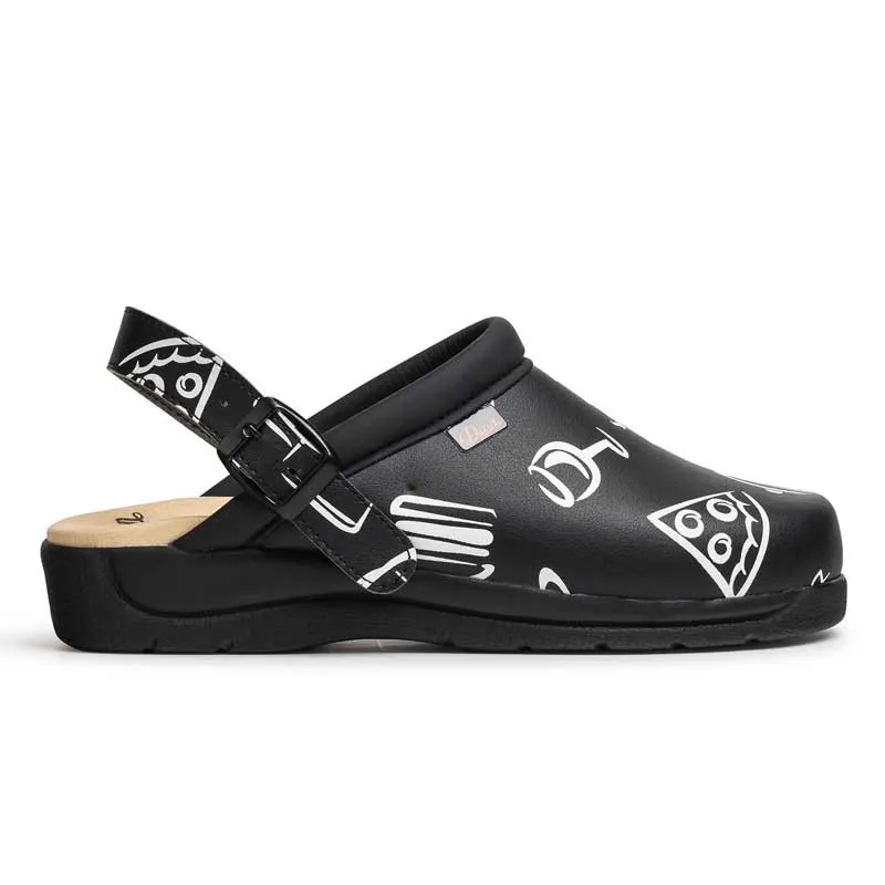 ZUECO PISA ESTAMPADO NEGRO  DIAN